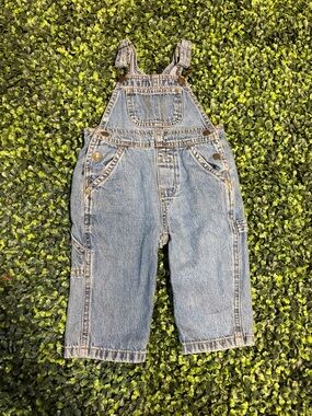 Vintage Faded Glory Classic Light Blue Denim Kids Overalls
